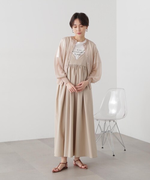 N.(N. Natural Beauty Basic)(エヌエヌナチュラルビューティーベーシック)の「◆クルーネックシアーカーディガン(カーディガン/ボレロ・レディース・ベージュ/レッド/オフホワイト・MEDIUM)」の22枚目の写真