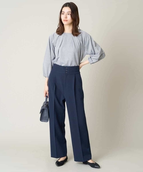 a.v.v(アーヴェヴェ)の「ハイウエストストレートパンツ(その他パンツ・レディース・ライトブルー/ネイビー・36/38/40/42/34)」の4枚目の写真