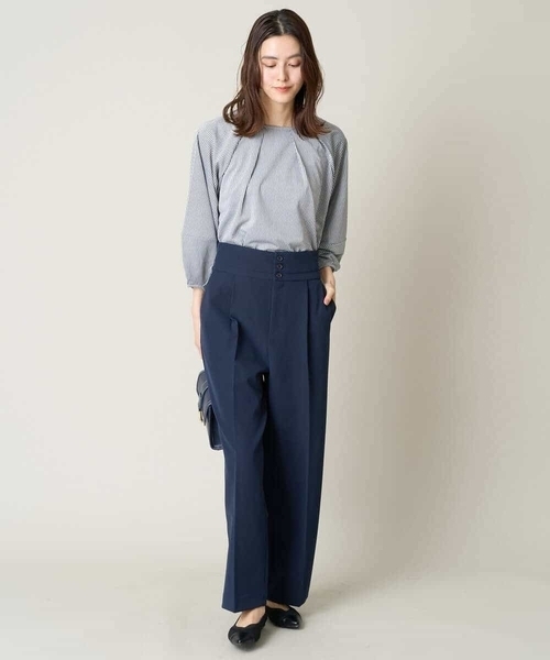 a.v.v(アーヴェヴェ)の「ハイウエストストレートパンツ(その他パンツ・レディース・ライトブルー/ネイビー・36/38/40/42/34)」の5枚目の写真
