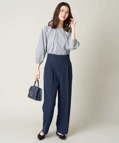 a.v.v(アーヴェヴェ)の「ハイウエストストレートパンツ(その他パンツ・レディース・ライトブルー/ネイビー・36/38/40/42/34)」の6枚目の写真