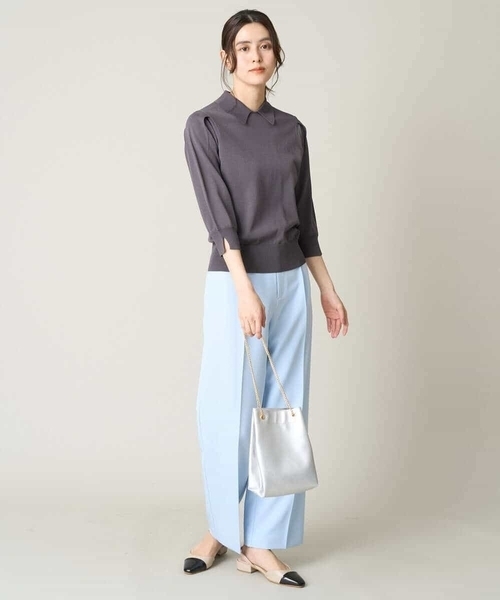 a.v.v(アーヴェヴェ)の「ハイウエストストレートパンツ(その他パンツ・レディース・ライトブルー/ネイビー・36/38/40/42/34)」の9枚目の写真