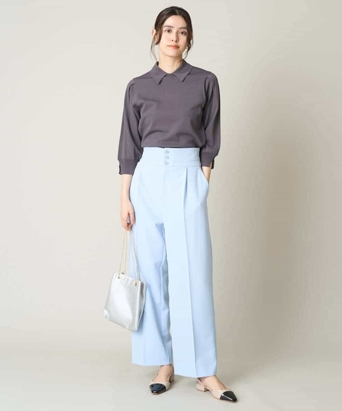 a.v.v(アーヴェヴェ)の「ハイウエストストレートパンツ(その他パンツ・レディース・ライトブルー/ネイビー・36/38/40/42/34)」の11枚目の写真