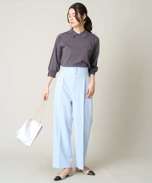a.v.v(アーヴェヴェ)の「ハイウエストストレートパンツ(その他パンツ・レディース・ライトブルー/ネイビー・36/38/40/42/34)」の13枚目の写真