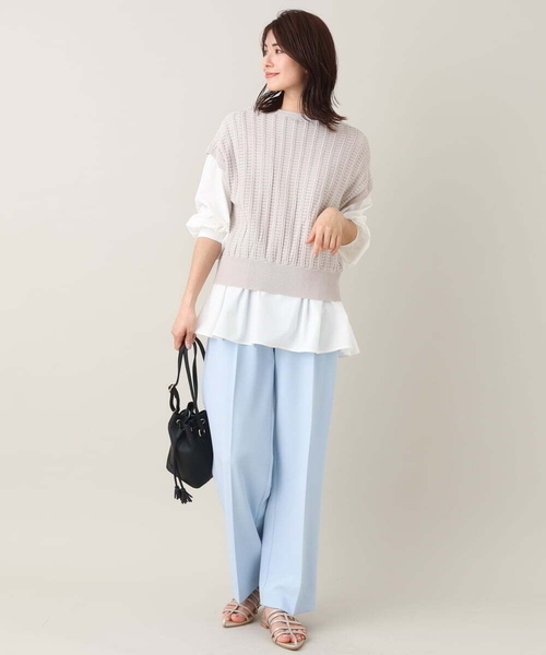 a.v.v(アーヴェヴェ)の「ハイウエストストレートパンツ(その他パンツ・レディース・ライトブルー/ネイビー・36/38/40/42/34)」の15枚目の写真