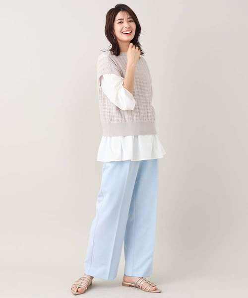 a.v.v(アーヴェヴェ)の「ハイウエストストレートパンツ(その他パンツ・レディース・ライトブルー/ネイビー・36/38/40/42/34)」の16枚目の写真