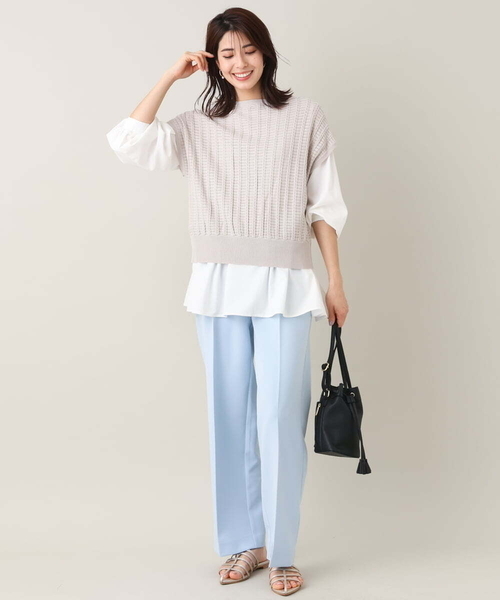 a.v.v(アーヴェヴェ)の「ハイウエストストレートパンツ(その他パンツ・レディース・ライトブルー/ネイビー・36/38/40/42/34)」の17枚目の写真
