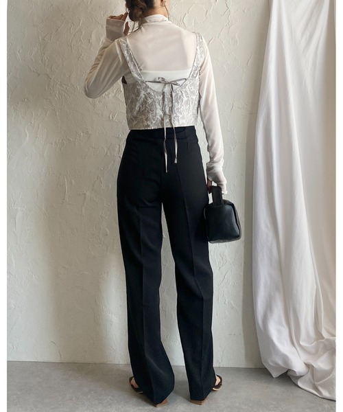 ベスト ジレ ふくれジャガードジップアップベスト レディース She's Closet ベスト ジレ ダブルジップアップショート丈ふくれ