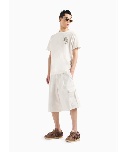EMPORIO ARMANI(エンポリオアルマーニ)の「【エンポリオ アルマーニ】Emporio Armani Sustainability Values Capsule Collection Tシャツ オーガニックジャージー ロゴプリント(Tシャツ/カットソー・メンズ・ホワイト系その他・LARGE/MEDIUM/X-LARGE/SMALL)」の4枚目の写真