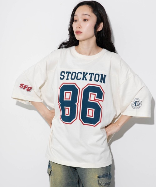 WEGO（ウィゴー）の「WEGO/フットボールBIG T（Tシャツ/カットソー・メンズ・スミクロ/ネイビー/オフホワイト/ダークグリーン/ライトグレー/レッド・MEDIUM/LARGE）」の12枚目の写真