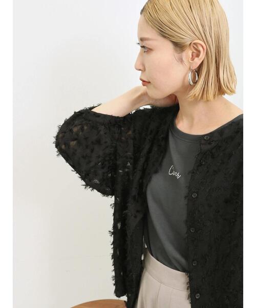 Samansa Mos2 blue（サマンサモスモスブルー）の「◎前後2wayジャカードギャザーブラウス（シャツ/ブラウス・レディース・ピンク/オフホワイト/ブラック・F）」の8枚目の写真