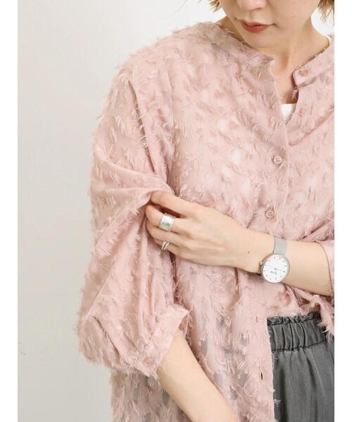 Samansa Mos2 blue（サマンサモスモスブルー）の「◎前後2wayジャカードギャザーブラウス（シャツ/ブラウス・レディース・ピンク/オフホワイト/ブラック・F）」の21枚目の写真