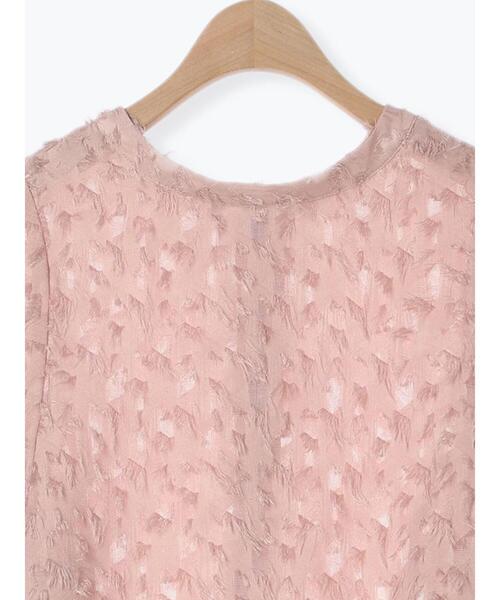 Samansa Mos2 blue（サマンサモスモスブルー）の「◎前後2wayジャカードギャザーブラウス（シャツ/ブラウス・レディース・ピンク/オフホワイト/ブラック・F）」の16枚目の写真