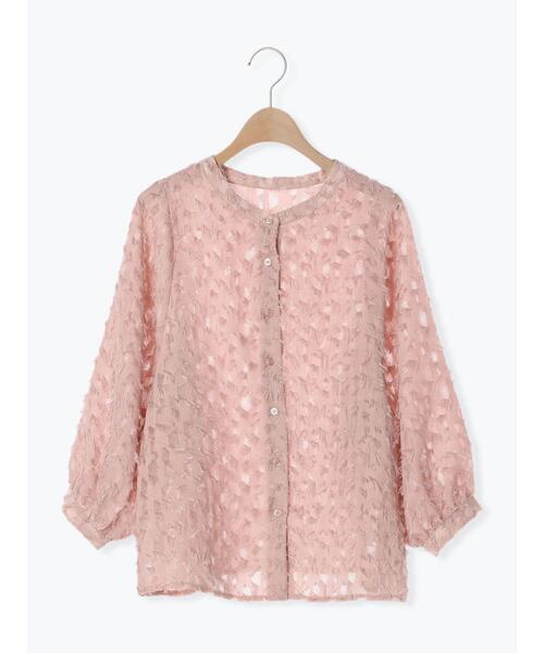 Samansa Mos2 blue（サマンサモスモスブルー）の「◎前後2wayジャカードギャザーブラウス（シャツ/ブラウス・レディース・ピンク/オフホワイト/ブラック・F）」の19枚目の写真