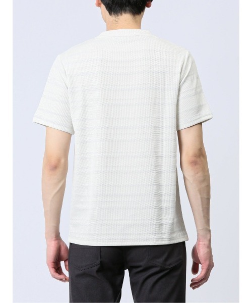 TAKA-Q（タカキュー）の「タカキュー メッシュ 裏ボーダー クルーネック半袖Tシャツ（Tシャツ/カットソー・メンズ・ライトグレー/ベージュ/ネイビー・X-LARGE/MEDIUM/LARGE）」の7枚目の写真
