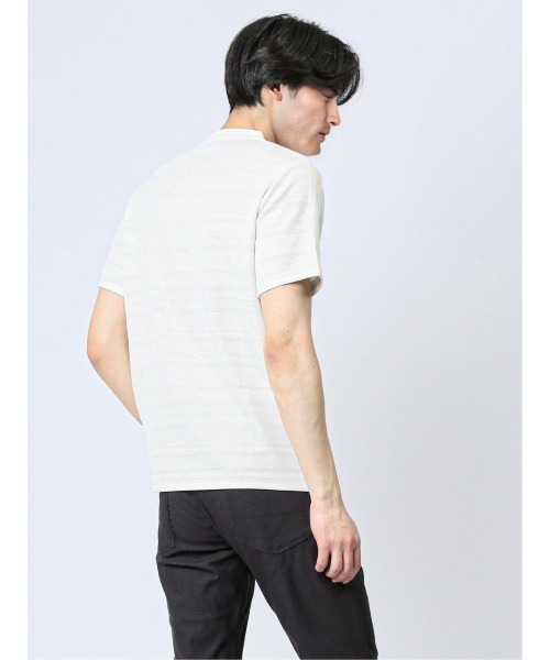 TAKA-Q（タカキュー）の「タカキュー メッシュ 裏ボーダー クルーネック半袖Tシャツ（Tシャツ/カットソー・メンズ・ライトグレー/ベージュ/ネイビー・X-LARGE/MEDIUM/LARGE）」の13枚目の写真