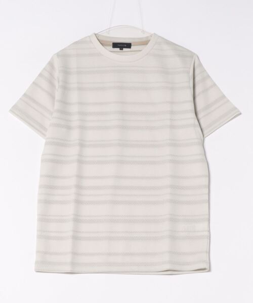 TAKA-Q（タカキュー）の「タカキュー メッシュ 裏ボーダー クルーネック半袖Tシャツ（Tシャツ/カットソー・メンズ・ライトグレー/ベージュ/ネイビー・X-LARGE/MEDIUM/LARGE）」の15枚目の写真