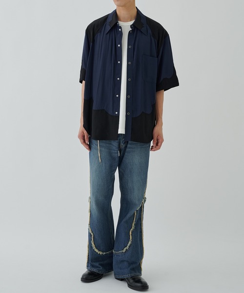 TOGA（トーガ）の「Western S/S shirt（シャツ/ブラウス・メンズ・ネイビー/ライトブルー・L/XL）」の5枚目の写真