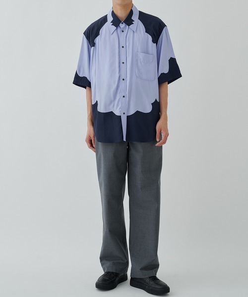 TOGA（トーガ）の「Western S/S shirt（シャツ/ブラウス・メンズ・ネイビー/ライトブルー・L/XL）」の4枚目の写真