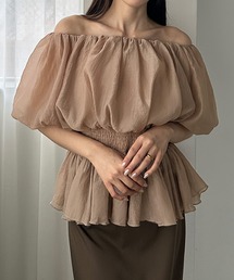 Louere（ルエレ）の「オフショルボリュームシアーブラウス[高身長サイズMT/低身長サイズS有り]（シャツ/ブラウス）」