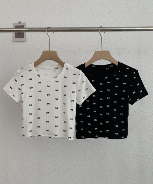 PIN(ピン)の「T/C MINI RIBBON TEE(Tシャツ/カットソー・レディース・グレー/ブラック/ホワイト・FREE)」の15枚目の写真