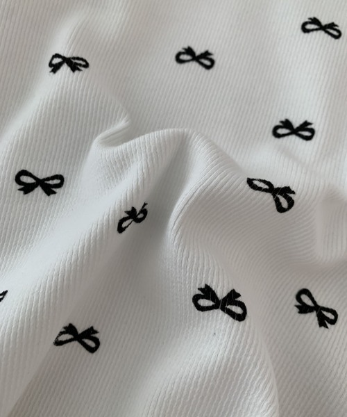 PIN(ピン)の「T/C MINI RIBBON TEE(Tシャツ/カットソー・レディース・グレー/ブラック/ホワイト・FREE)」の16枚目の写真