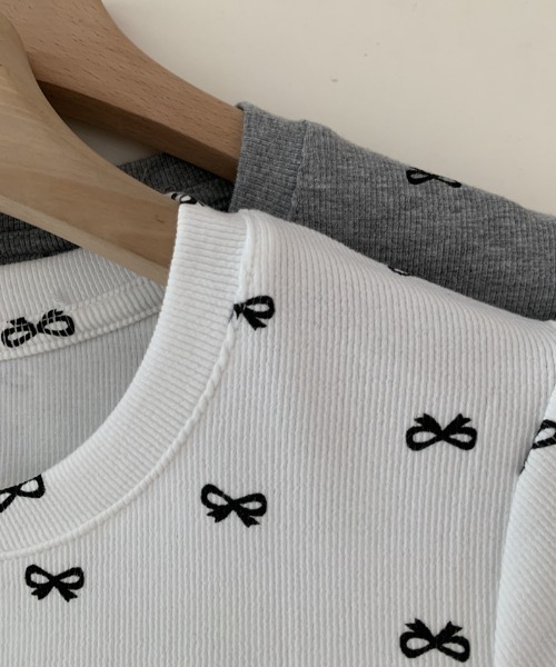PIN(ピン)の「T/C MINI RIBBON TEE(Tシャツ/カットソー・レディース・グレー/ブラック/ホワイト・FREE)」の17枚目の写真