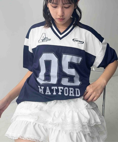 AS KNOW AS plus(アズノゥアズプラス)の「◎メッシュとラインロゴTシャツ(Tシャツ/カットソー・レディース・アイボリー/ブラック/ネイビー/アイボリー系/ネイビー系/ピンク系/サックスブルー系/ブラック系4/アイボリー系4/サックスブルー系4/ピンク系5/アイボリー系5/ネイビー系5/ネイビー系6/イエロー系6/ブラック系6/ホワイト系6/サックスブルー系1/ブラック系1/ホワイト系1/ネイビー系1・FREE)」の13枚目の写真