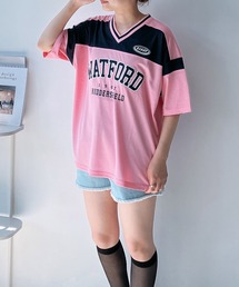 ◎メッシュとラインロゴTシャツ