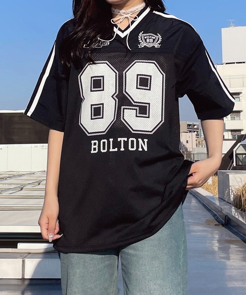 AS KNOW AS plus（アズノゥアズプラス）の「◎メッシュとラインロゴTシャツ（Tシャツ/カットソー・レディース・アイボリー/ブラック/ネイビー/アイボリー系/ネイビー系/ピンク系/サックスブルー系/ブラック系4/アイボリー系4/サックスブルー系4/ピンク系5/アイボリー系5/ネイビー系5/ネイビー系6/イエロー系6/ブラック系6/ホワイト系6・FREE）」の19枚目の写真