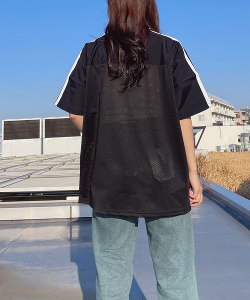 AS KNOW AS plus（アズノゥアズプラス）の「◎メッシュとラインロゴTシャツ（Tシャツ/カットソー・レディース・アイボリー/ブラック/ネイビー/アイボリー系/ネイビー系/ピンク系/サックスブルー系/ブラック系4/アイボリー系4/サックスブルー系4/ピンク系5/アイボリー系5/ネイビー系5/ネイビー系6/イエロー系6/ブラック系6/ホワイト系6・FREE）」の21枚目の写真