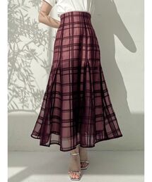 dazzlin | シアーチェックセミフレアースカート(スカート)