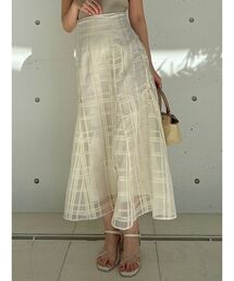 dazzlin | シアーチェックセミフレアースカート(スカート)