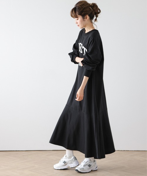 AMELY(エミリー)の「2wayフレアワンピース(ワンピース・レディース・ブラック/ブルー/オートミール・フリー)」の4枚目の写真