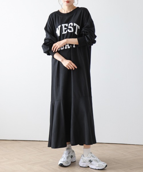 AMELY(エミリー)の「2wayフレアワンピース(ワンピース・レディース・ブラック/ブルー/オートミール・フリー)」の5枚目の写真