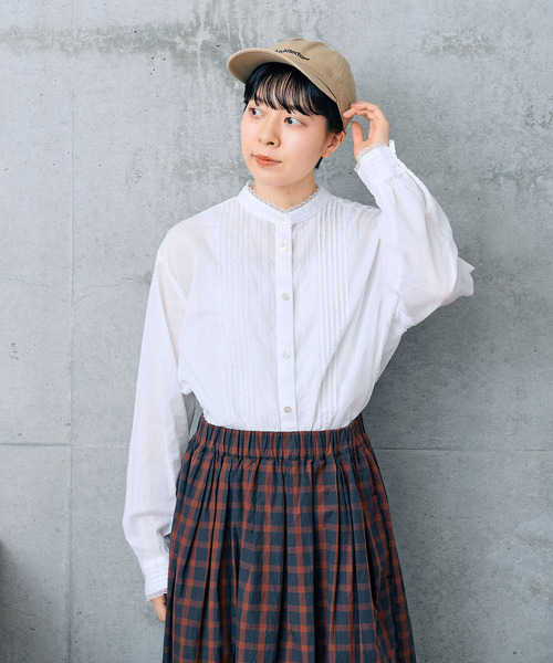 PAR ICI(パーリッシィ)の「80ローン スタンドブラウス(シャツ/ブラウス・レディース・ネイビー/アイボリー・FREE)」の8枚目の写真