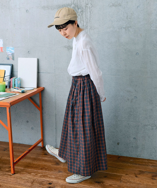 PAR ICI(パーリッシィ)の「80ローン スタンドブラウス(シャツ/ブラウス・レディース・ネイビー/アイボリー・FREE)」の11枚目の写真