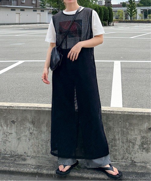 feepur（フェピュール）の「メッシュノースリーブワンピース（ワンピース・レディース・ブラック/アイボリー・SMALL/MEDIUM）」の8枚目の写真