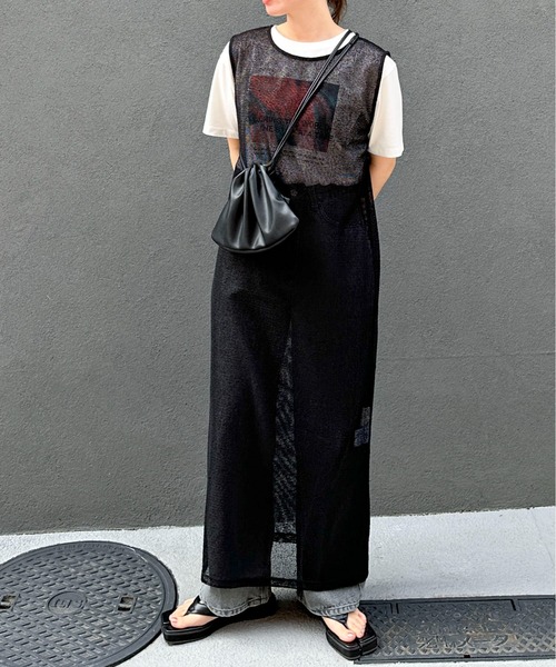 feepur（フェピュール）の「メッシュノースリーブワンピース（ワンピース・レディース・ブラック/アイボリー・SMALL/MEDIUM）」の4枚目の写真