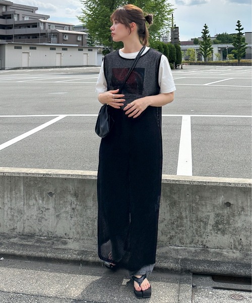 feepur（フェピュール）の「メッシュノースリーブワンピース（ワンピース・レディース・ブラック/アイボリー・SMALL/MEDIUM）」の7枚目の写真