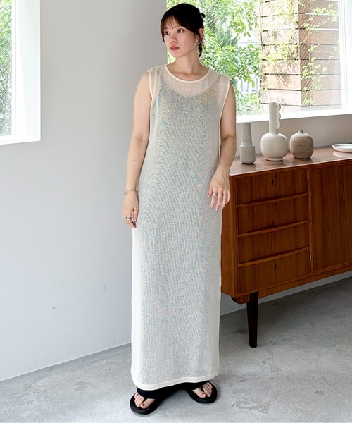 feepur（フェピュール）の「メッシュノースリーブワンピース（ワンピース・レディース・ブラック/アイボリー・SMALL/MEDIUM）」の20枚目の写真