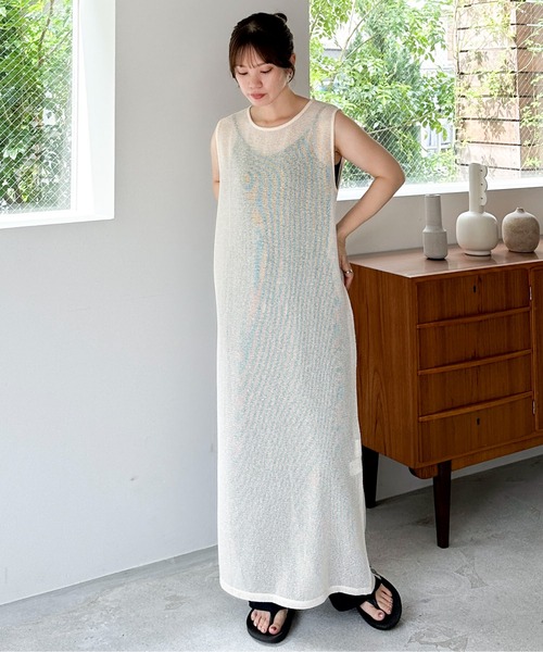 feepur（フェピュール）の「メッシュノースリーブワンピース（ワンピース・レディース・ブラック/アイボリー・SMALL/MEDIUM）」の22枚目の写真