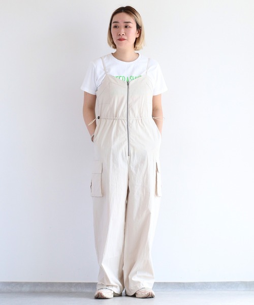 cepo（セポ）の「ドロストキャミカーゴロンパース（サロペット/オーバーオール・レディース・ブラック/オフホワイト・M）」の17枚目の写真