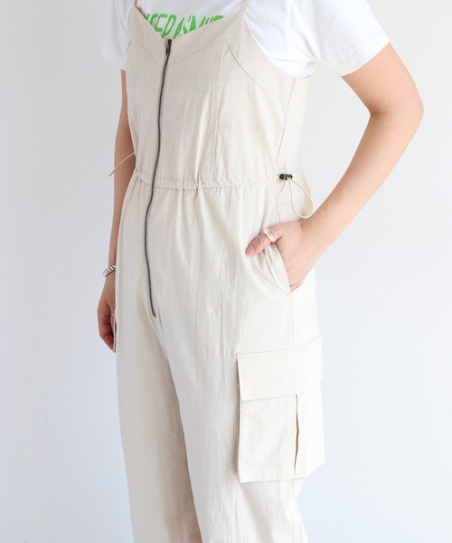 cepo（セポ）の「ドロストキャミカーゴロンパース（サロペット/オーバーオール・レディース・ブラック/オフホワイト・M）」の12枚目の写真