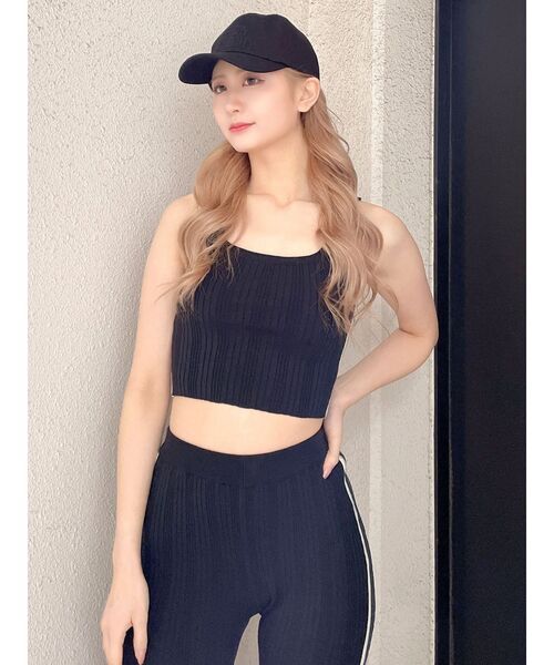 GYDA（ジェイダ）の「【SETUP着用可】サイドラインニットタンクトップ（ニット/セーター・レディース・ピンク/グレー/ブラック・FREE）」の5枚目の写真