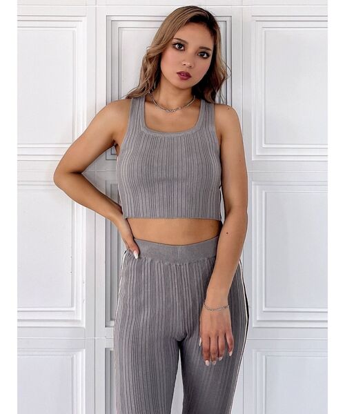 GYDA（ジェイダ）の「【SETUP着用可】サイドラインニットタンクトップ（ニット/セーター・レディース・ピンク/グレー/ブラック・FREE）」の18枚目の写真