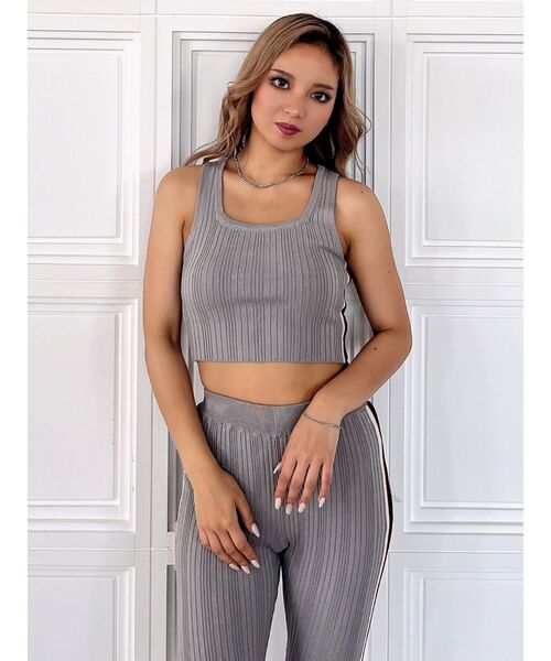 GYDA（ジェイダ）の「【SETUP着用可】サイドラインニットタンクトップ（ニット/セーター・レディース・ピンク/グレー/ブラック・FREE）」の20枚目の写真