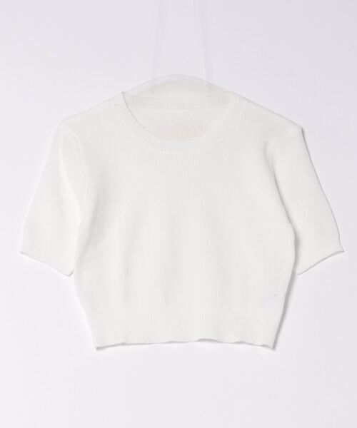 MAISON DE THERESE（メゾン ド テレーズ）の「クルーネック　半袖ニット/Tシャツ（ニット/セーター・レディース・ベージュ/ブラック/ホワイト/グリーン/ピンク/ネイビー・FREE）」の15枚目の写真