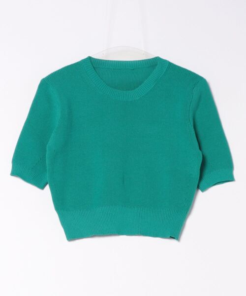 MAISON DE THERESE（メゾン ド テレーズ）の「クルーネック　半袖ニット/Tシャツ（ニット/セーター・レディース・ベージュ/ブラック/ホワイト/グリーン/ピンク/ネイビー・FREE）」の16枚目の写真