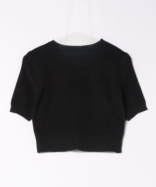 MAISON DE THERESE（メゾン ド テレーズ）の「クルーネック　半袖ニット/Tシャツ（ニット/セーター・レディース・ベージュ/ブラック/ホワイト/グリーン/ピンク/ネイビー・FREE）」の17枚目の写真
