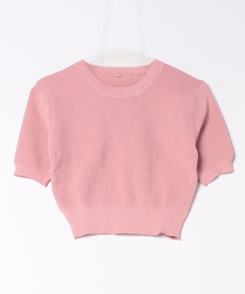 MAISON DE THERESE（メゾン ド テレーズ）の「クルーネック　半袖ニット/Tシャツ（ニット/セーター・レディース・ベージュ/ブラック/ホワイト/グリーン/ピンク/ネイビー・FREE）」の18枚目の写真